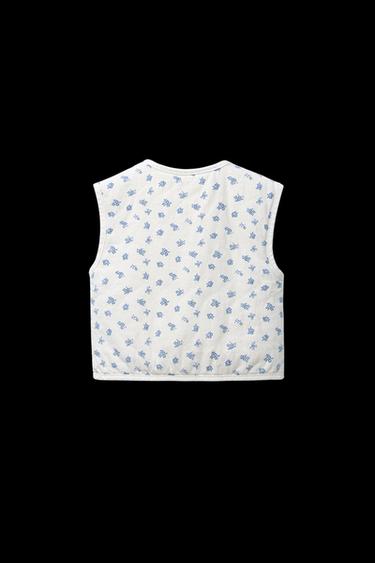 FLORAL TWILL WAISTCOAT - Ecru by Zara
