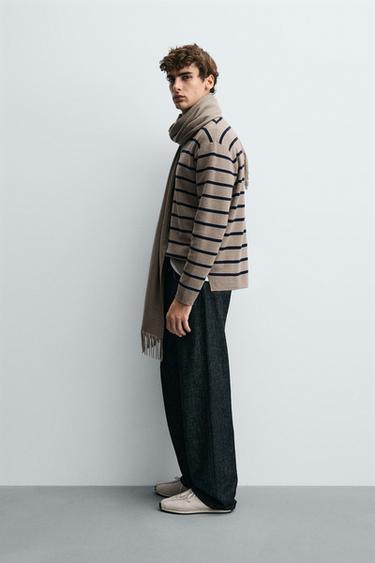 SOFT KNIT POLO SHIRT - Sand / Blue by Zara - Image 3
