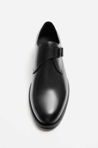 LEATHER SHOES WITH BUCKLE - Black by Zara - Image 4