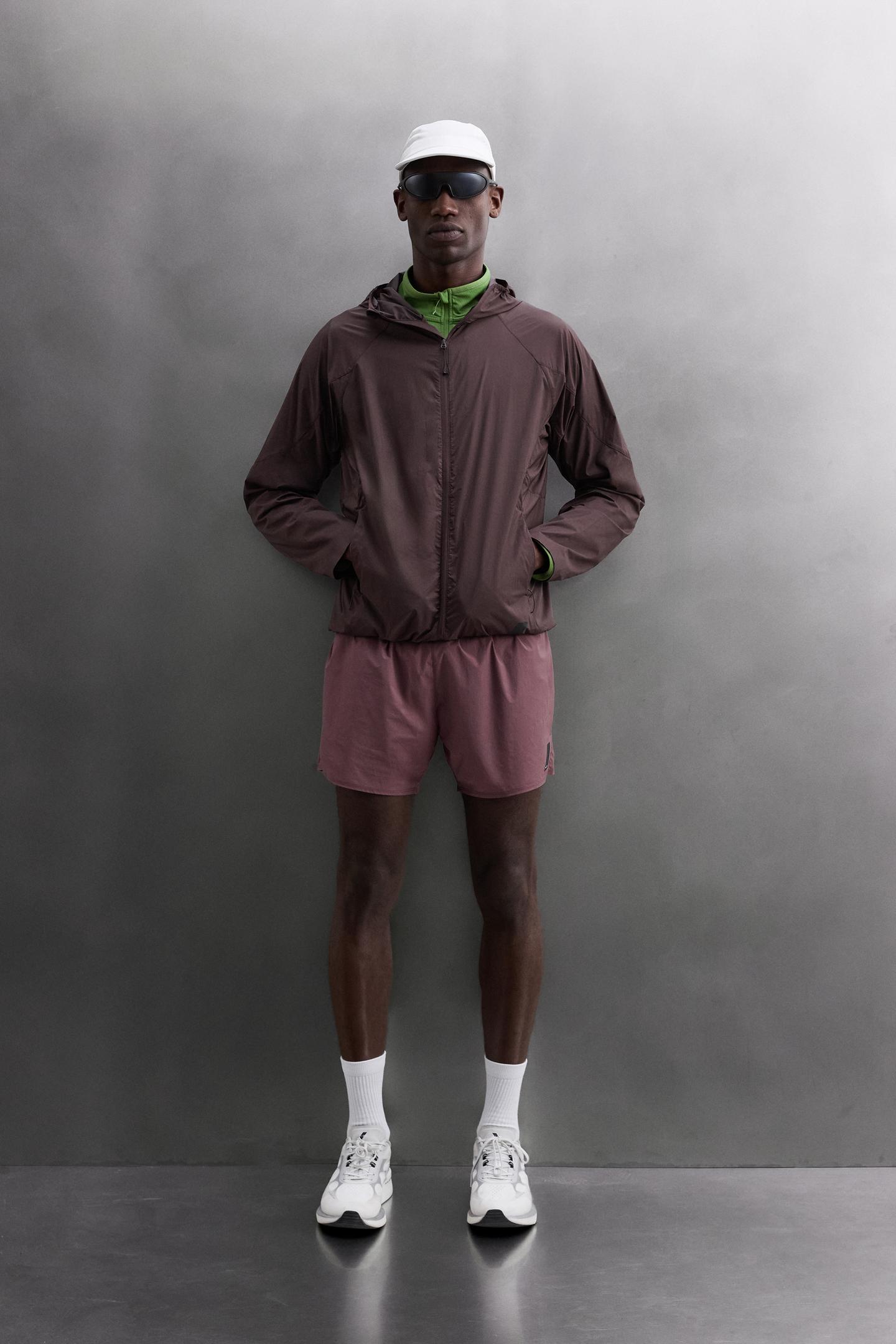 Мужская куртка Zara Technical Wind-Resistant, цвет: Баклажановый