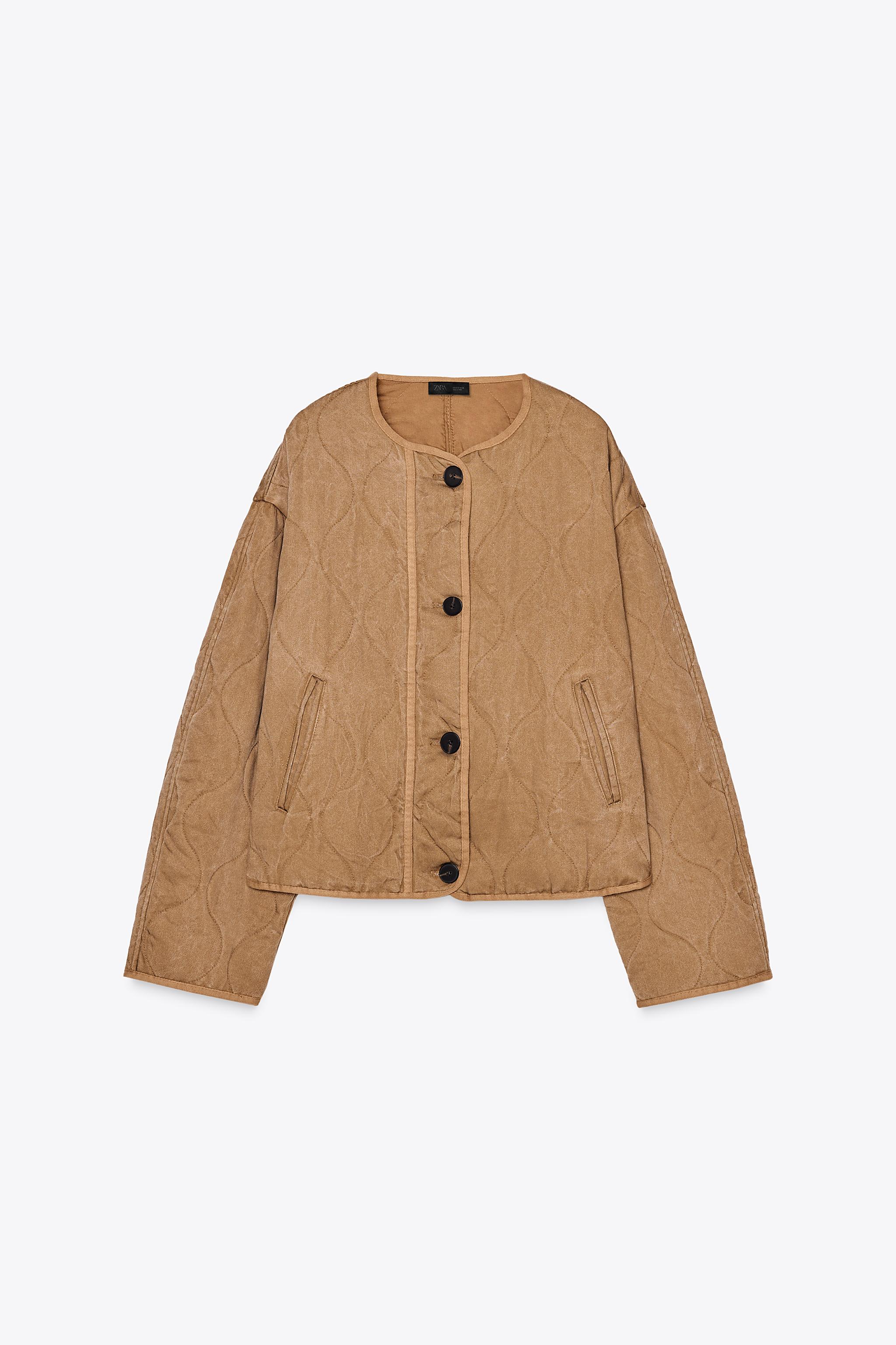 WASHED-EFFECT PADDED JACKET - Mid-camel | ZARA United States
