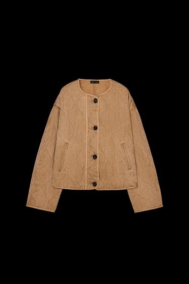 WASHED-EFFECT PADDED JACKET - Mid-camel by Zara