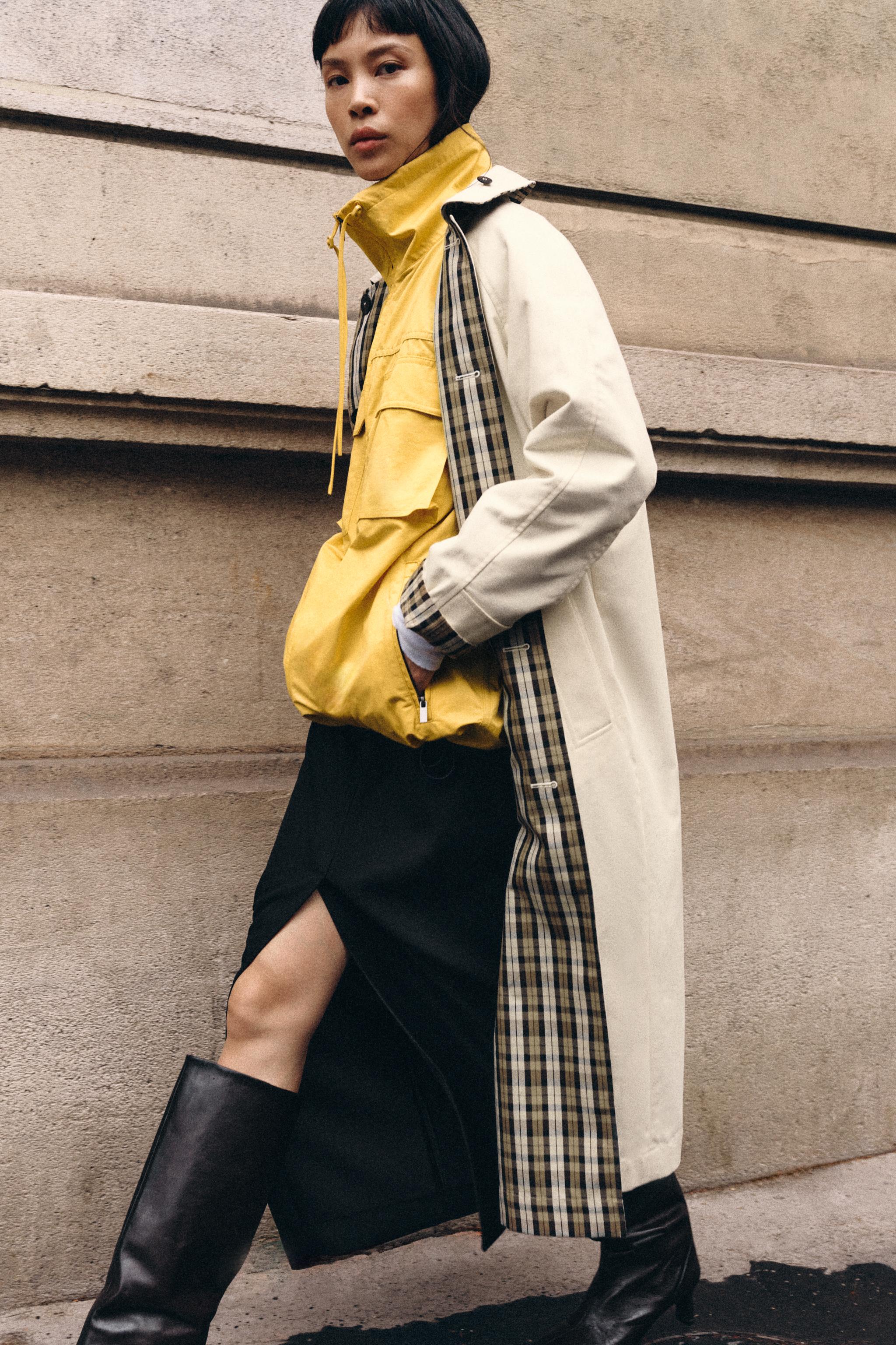 Reversible Plaid Trench Coat Zw Collection by Zara