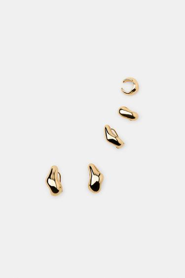 PACK 5 METALL-OHRRINGE EARCUFF - Goldfarben von Zara