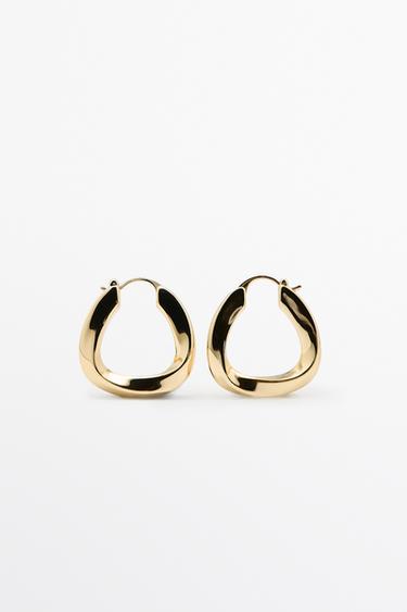 Boucles d'oreilles anneaux triangulaires - Doré de Zara - Image 0