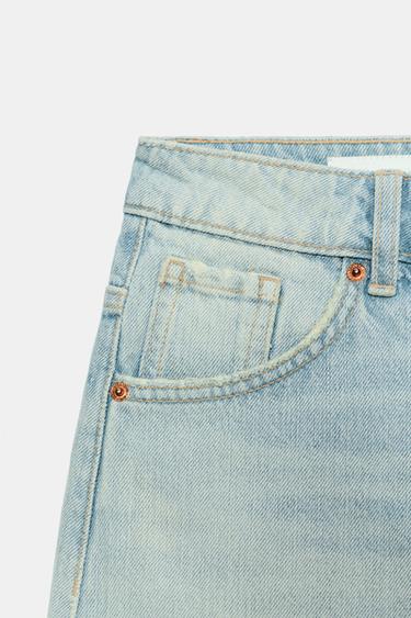 SHORT BAGGY EN DENIM TRF TAILLE MI-HAUTE - Bleu clair de Zara - Image 7