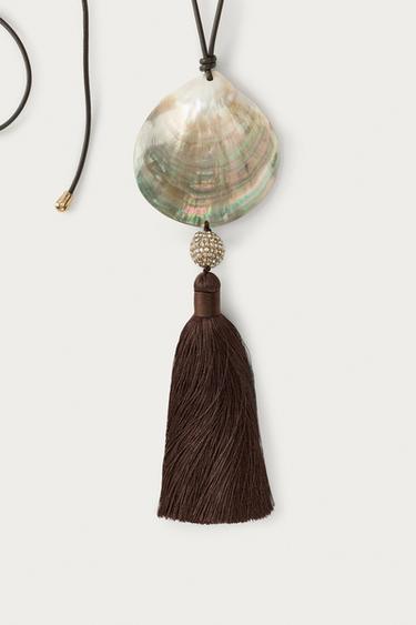 SHIMMER SHELL CORD NECKLACE MARISA BERENSON X ZARA - Black by Zara - Image 2