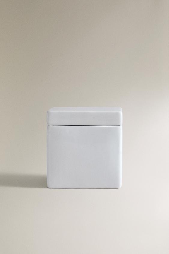 WHITE EARTHENWARE BATHROOM STORAGE JAR - White | ZARA United States