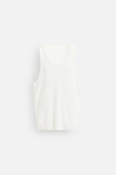 DÉBARDEUR TANK EN MAILLE - Écru de Zara - Image 6