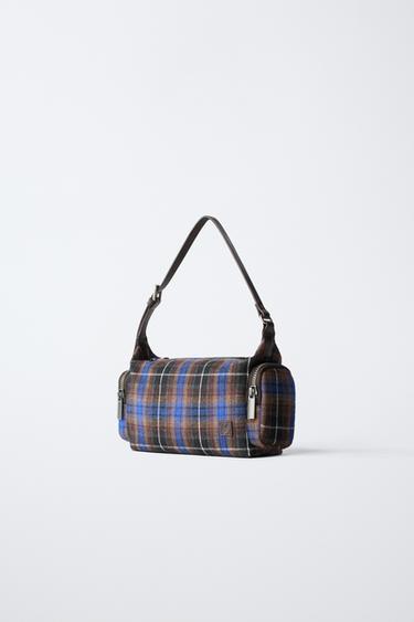 CHECKERED SHOULDER BAG — Eggplant 2