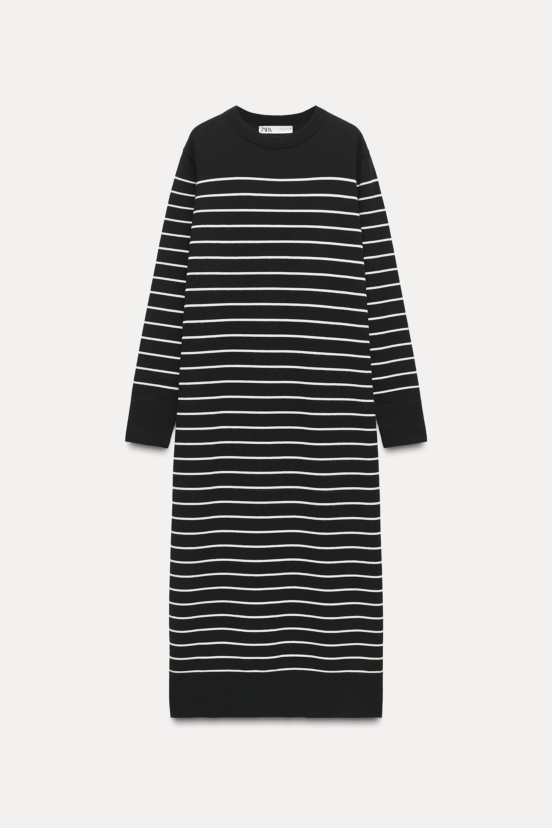 STRIPED LONG KNIT DRESS