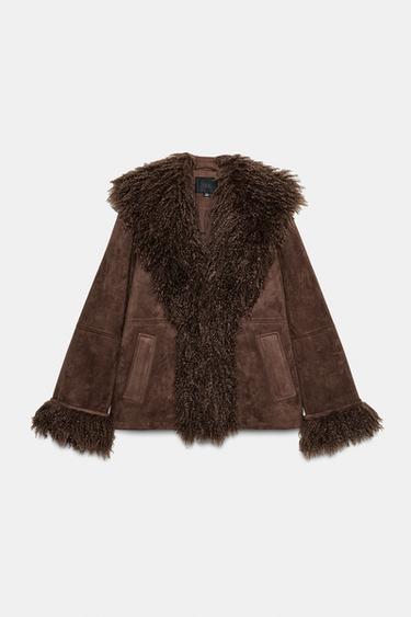 DOUBLE-FACED FAUX FUR JACKET - Brown by Zara