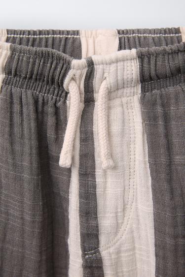 PANTALON EN MATIÈRES VARIÉES À RAYURES - rayures de Zara - Image 2