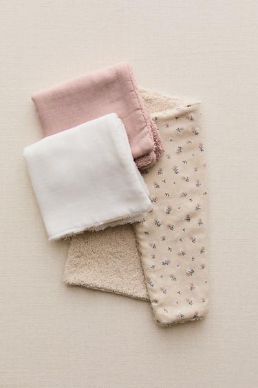 MINI TOALLA BEBÉ TULIPANES (PACK DE 3) - Rosa claro de Zara