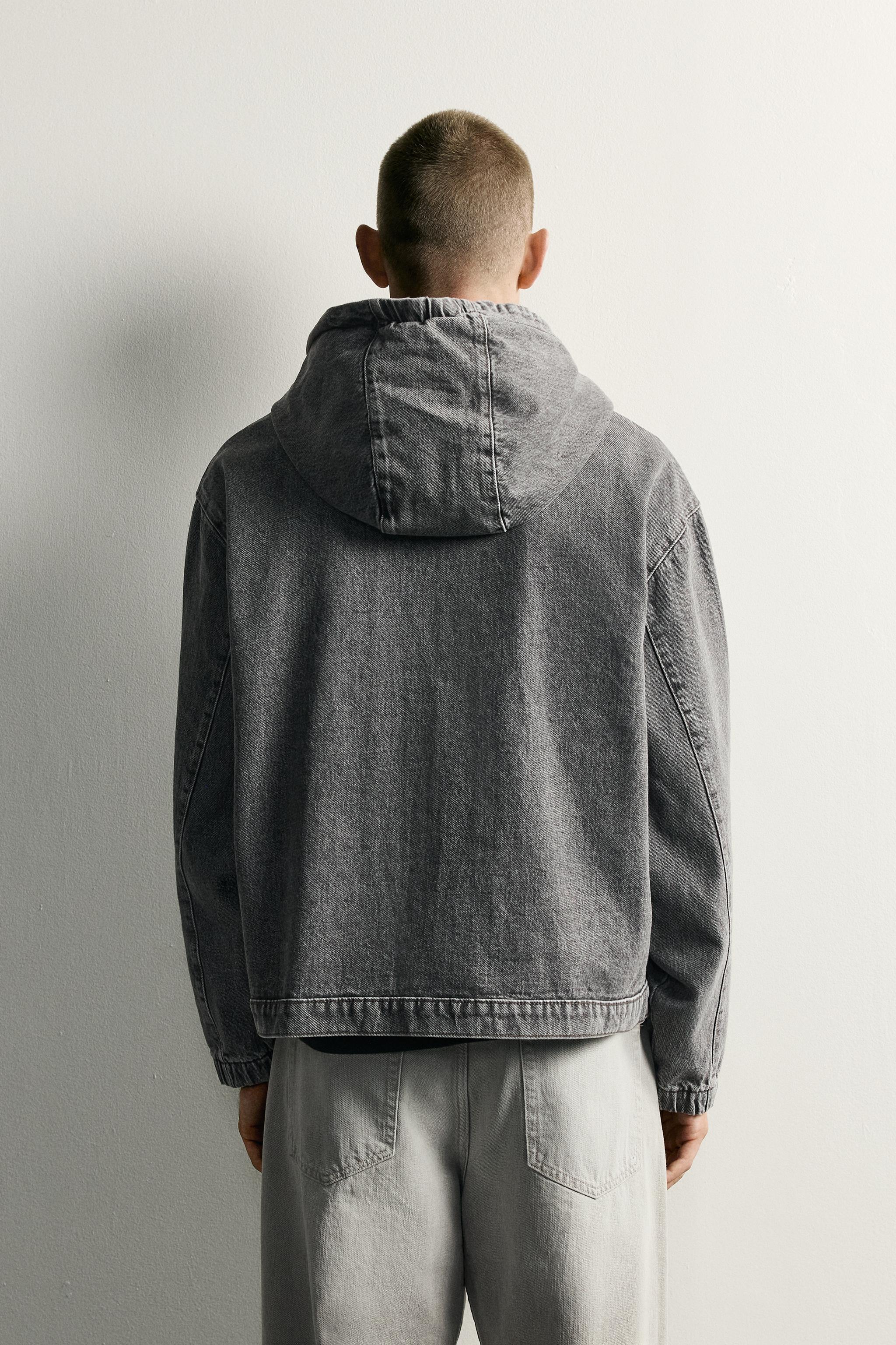 RELAXED-FIT DENIM HOODIE JACKET
