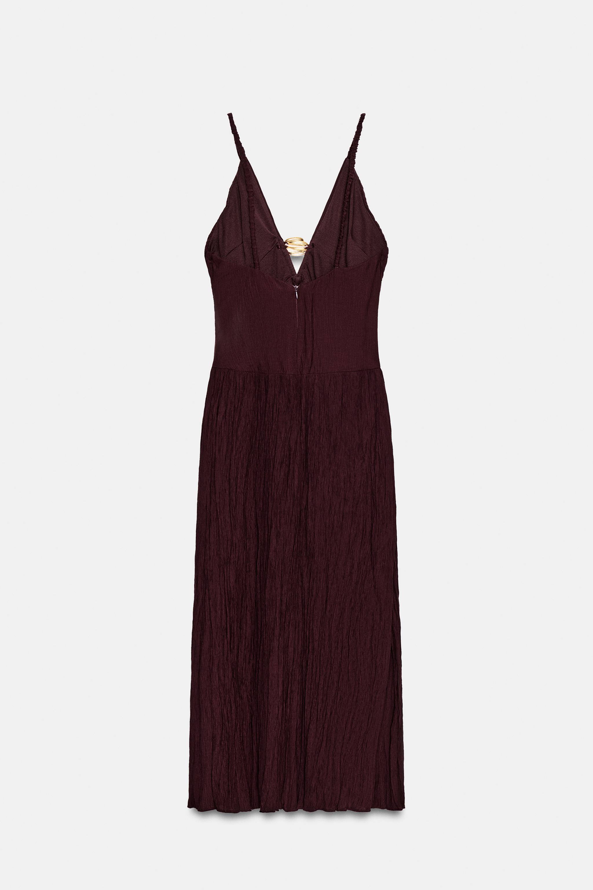 met gala burgundy dress Magenta Viscose-Linen Cardigan Dress – La Garçonne main image 0