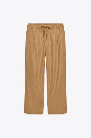 ZW COLLECTION WIDE LEG JOGGING TROUSERS - camel by Zara