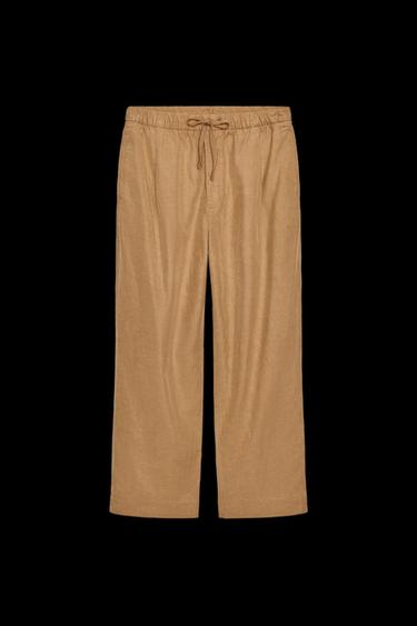 ZW COLLECTION WIDE LEG JOGGING TROUSERS - camel by Zara - Image 0