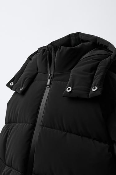 MANTEAU LONG MATELASSÉ ÉTIQUETTE - Noir de Zara - Image 4