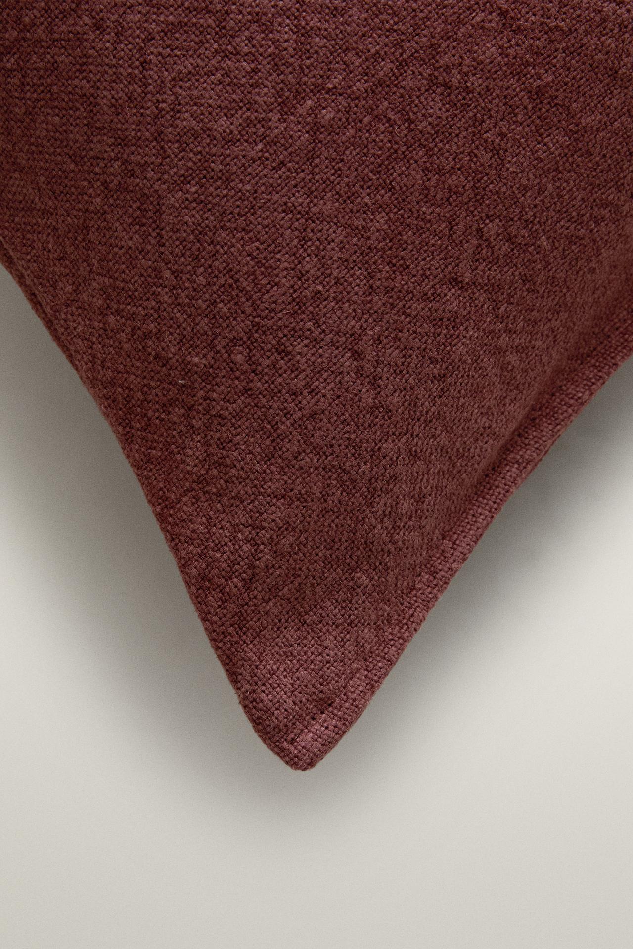 JUTE THROW PILLOW COVER — Pink