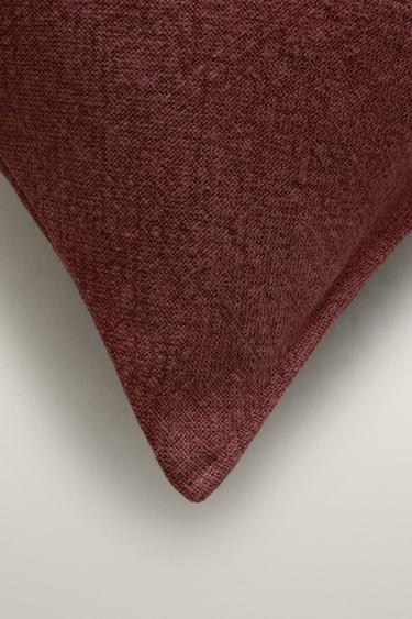 JUTE THROW PILLOW COVER — Pink 2