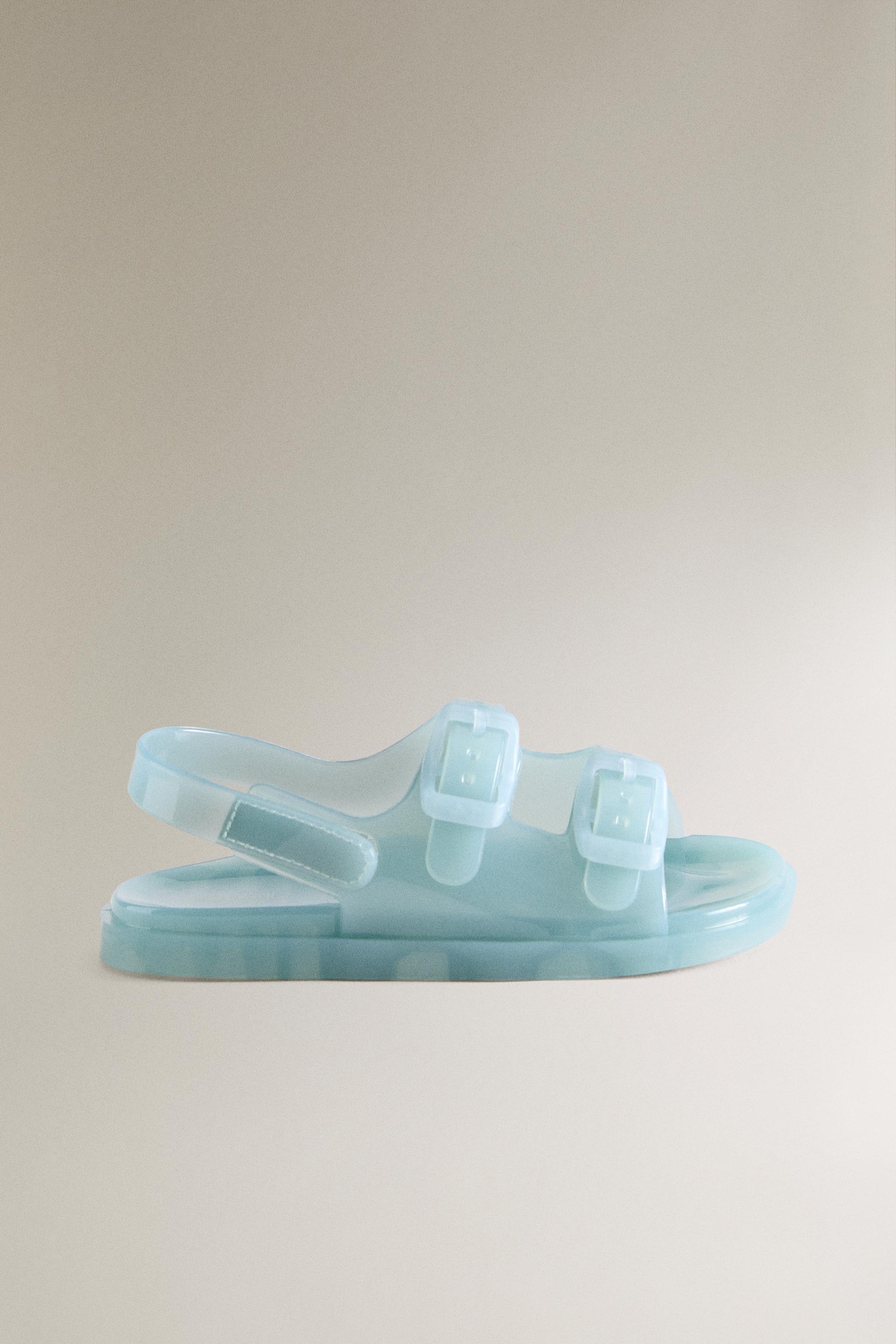 KIDS DOUBLE BUCKLE SANDALS — Blue