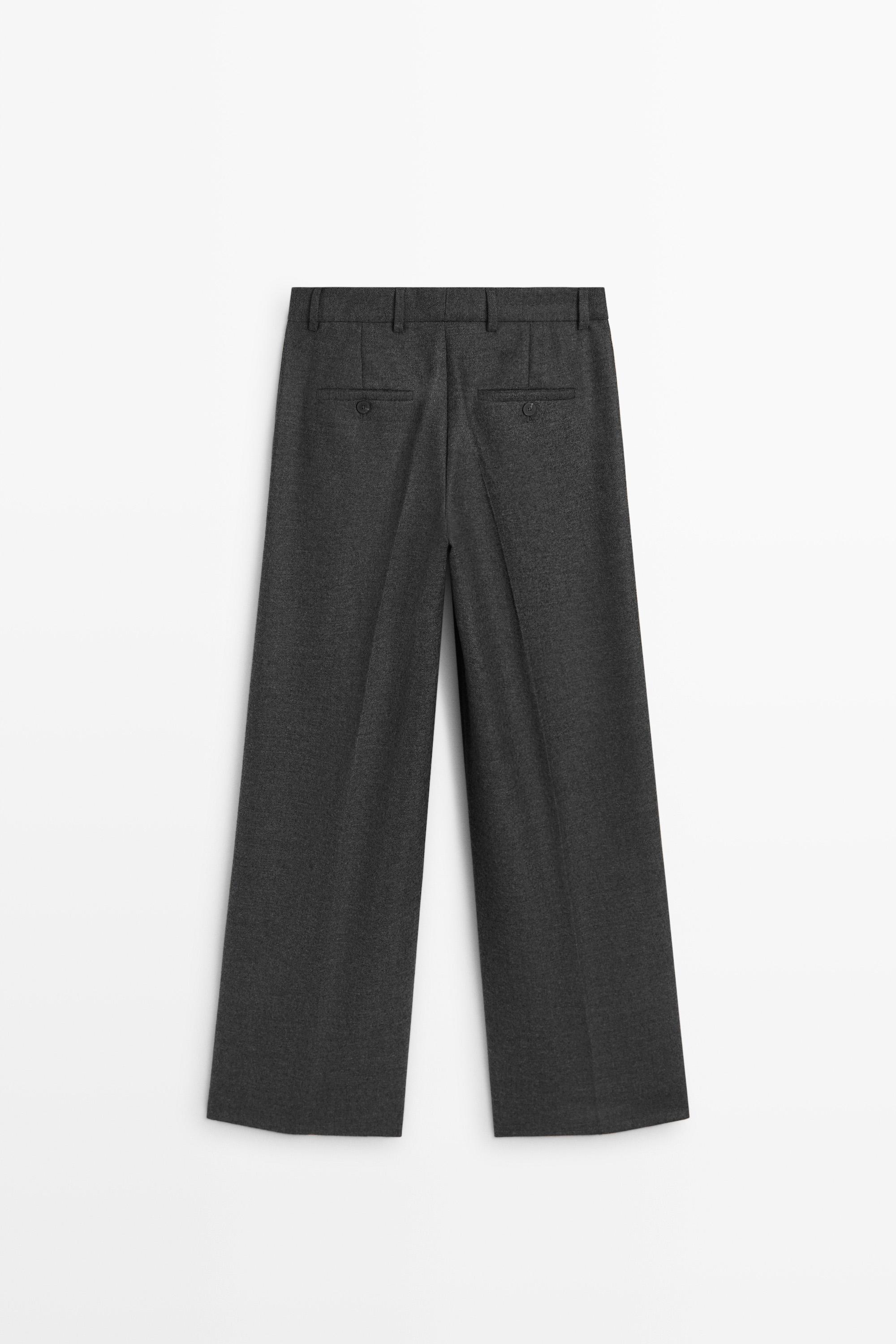 Pantalon de costume en flanelle 100 % laine