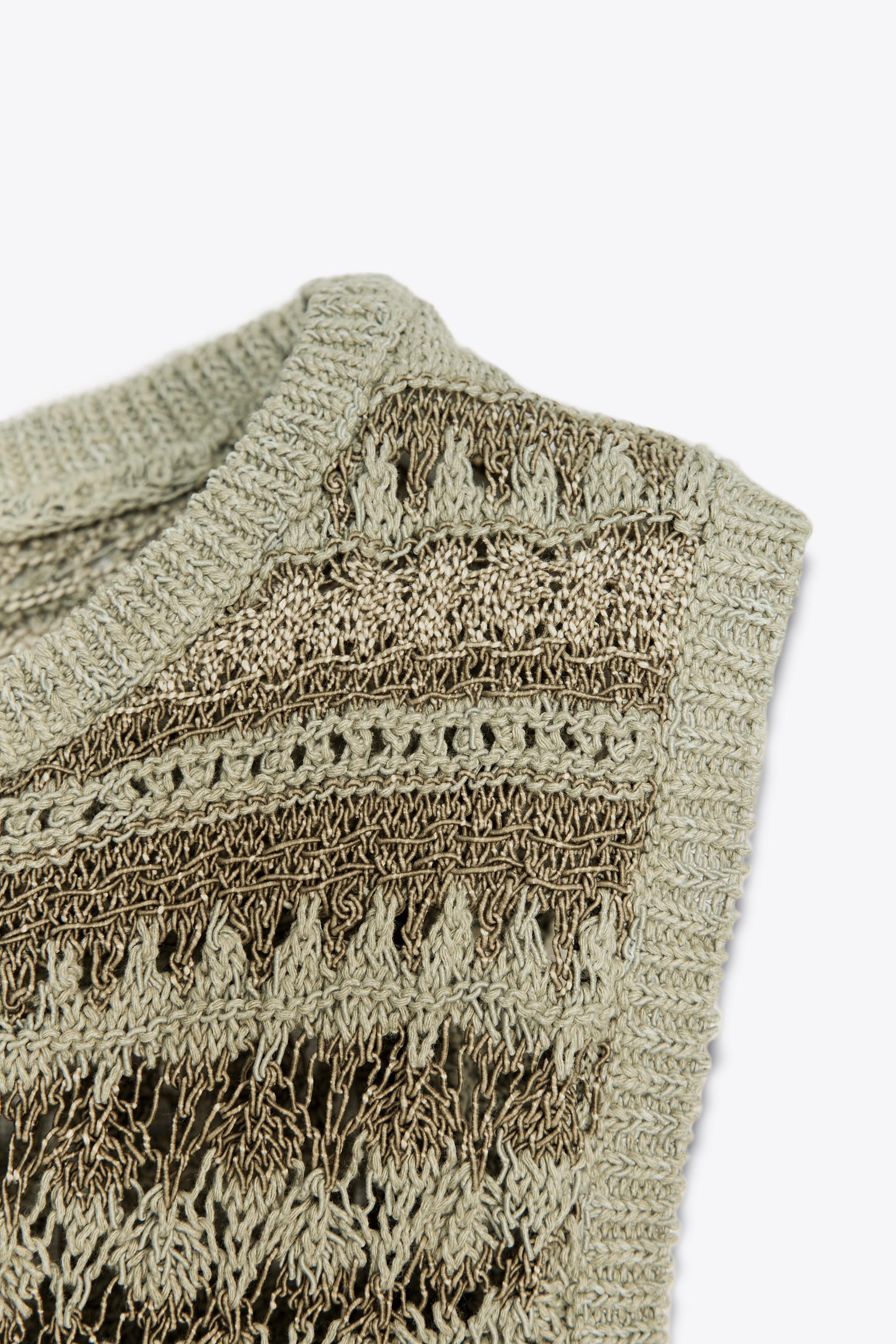 TEXTURED KNIT SLEEVELESS TOP - Greenish | ZARA United States