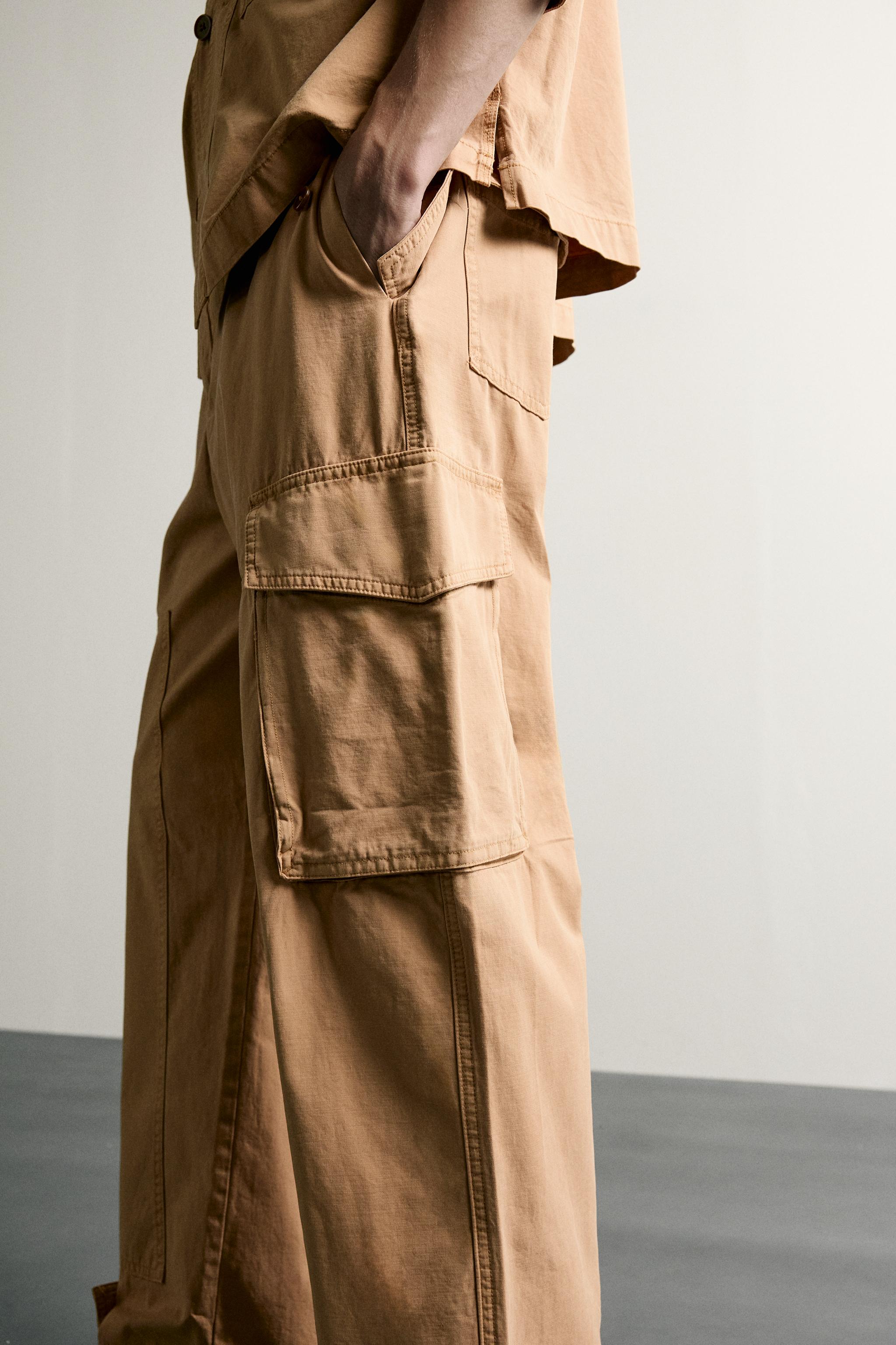 WASHED RELAXED FIT CARGO PANTS