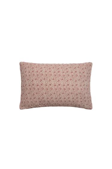 Zara BRANCH PRINT LINEN AND COTTON THROW PILLOW COVER - Beige