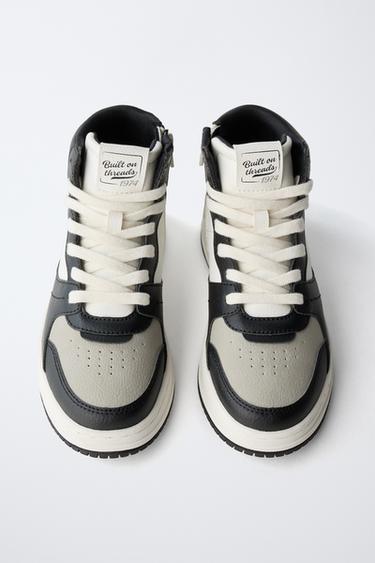 BASKETS MONTANTES DE SPORT CONTRASTE - Gris de Zara - Image 4