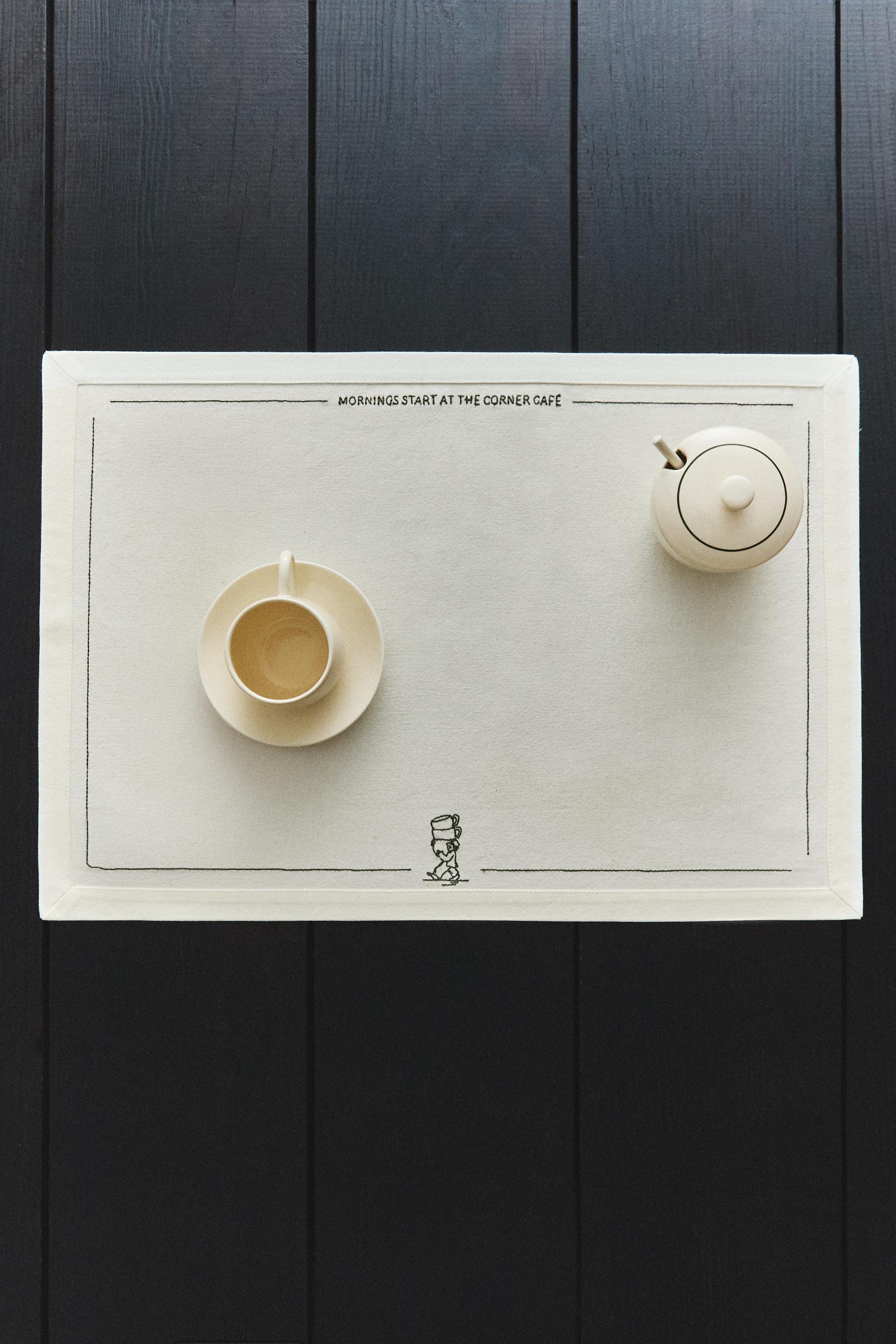 SET DE TABLE INDIVIDUEL COTON SERVEUR CAFÉ