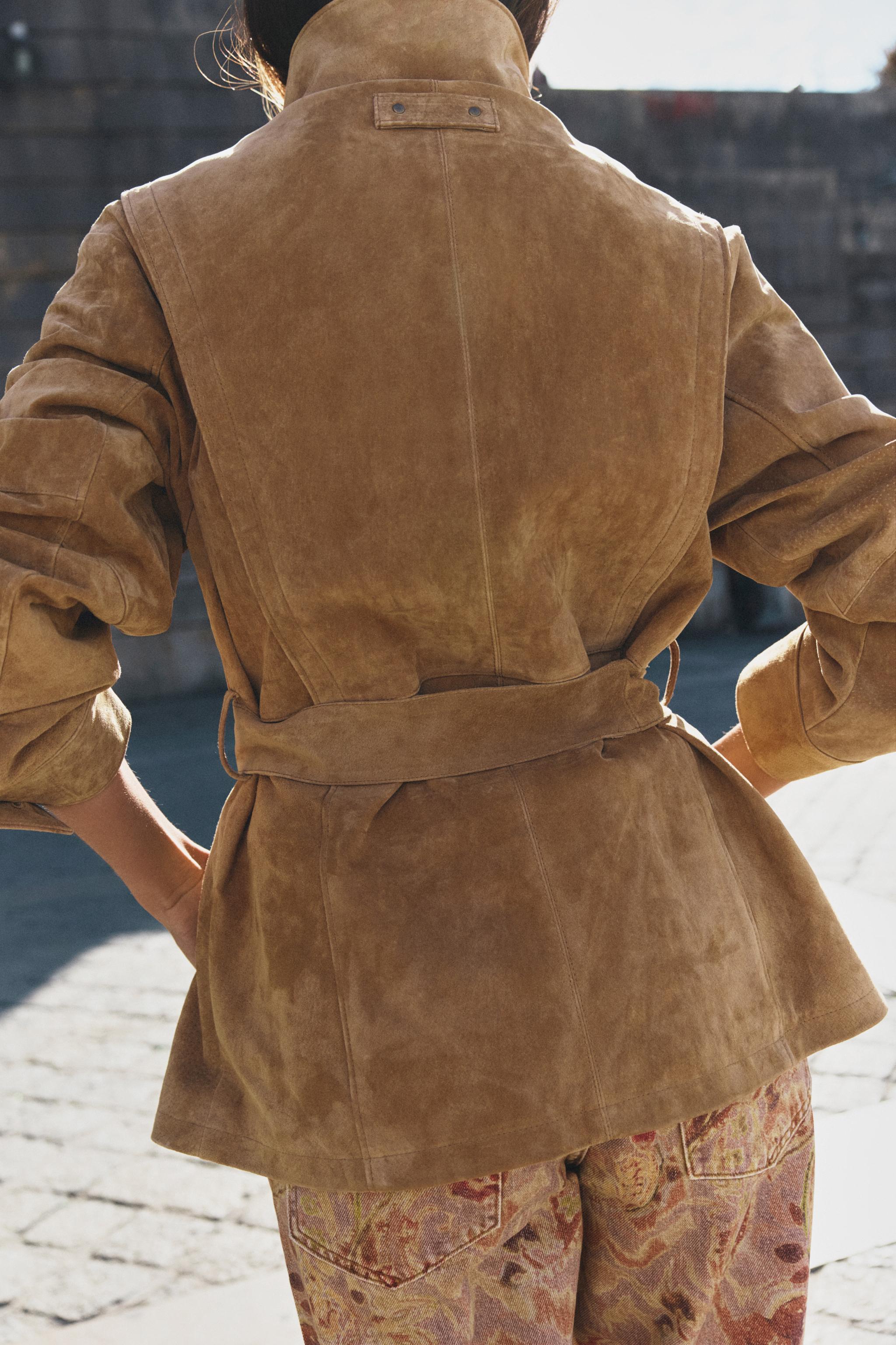 100% LEATHER BELTED JACKET