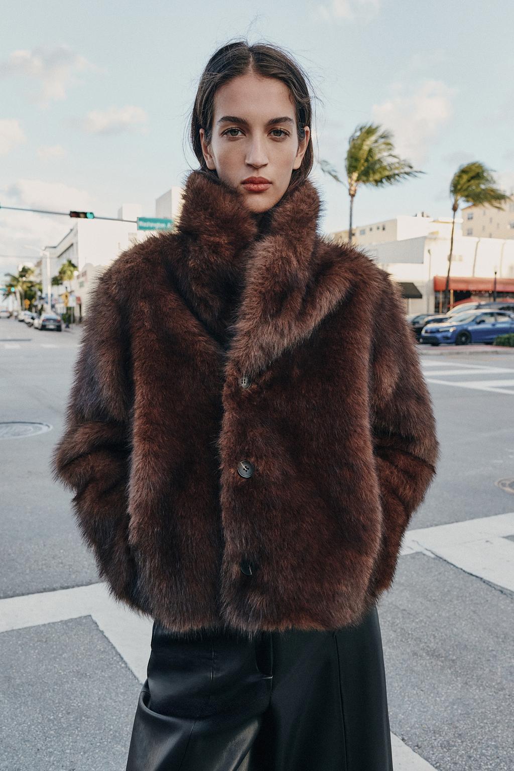 REVERSIBLE DOUBLE FACED FAUX FUR JACKET
