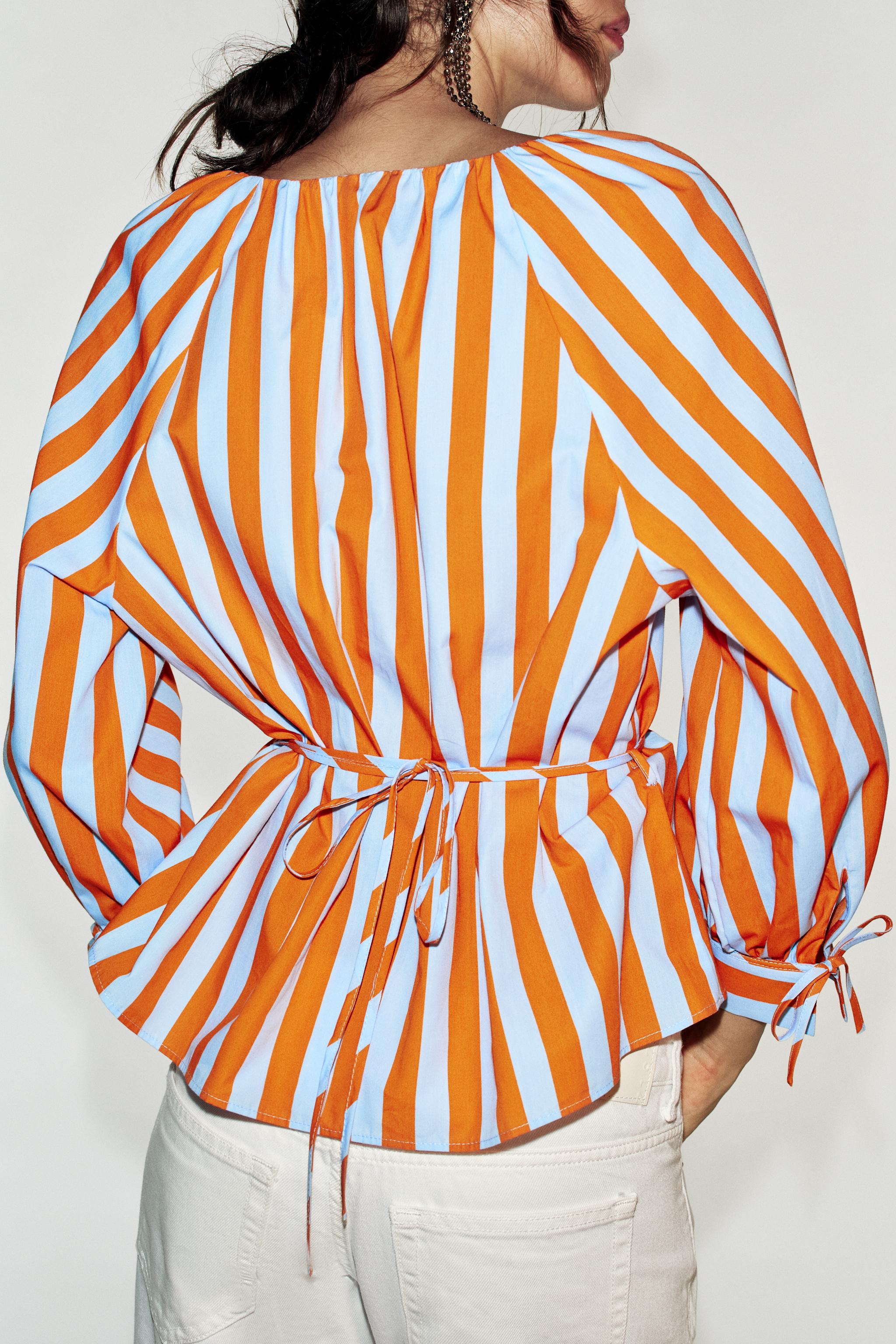 STRIPED SHIRT WITH SLIM BELT