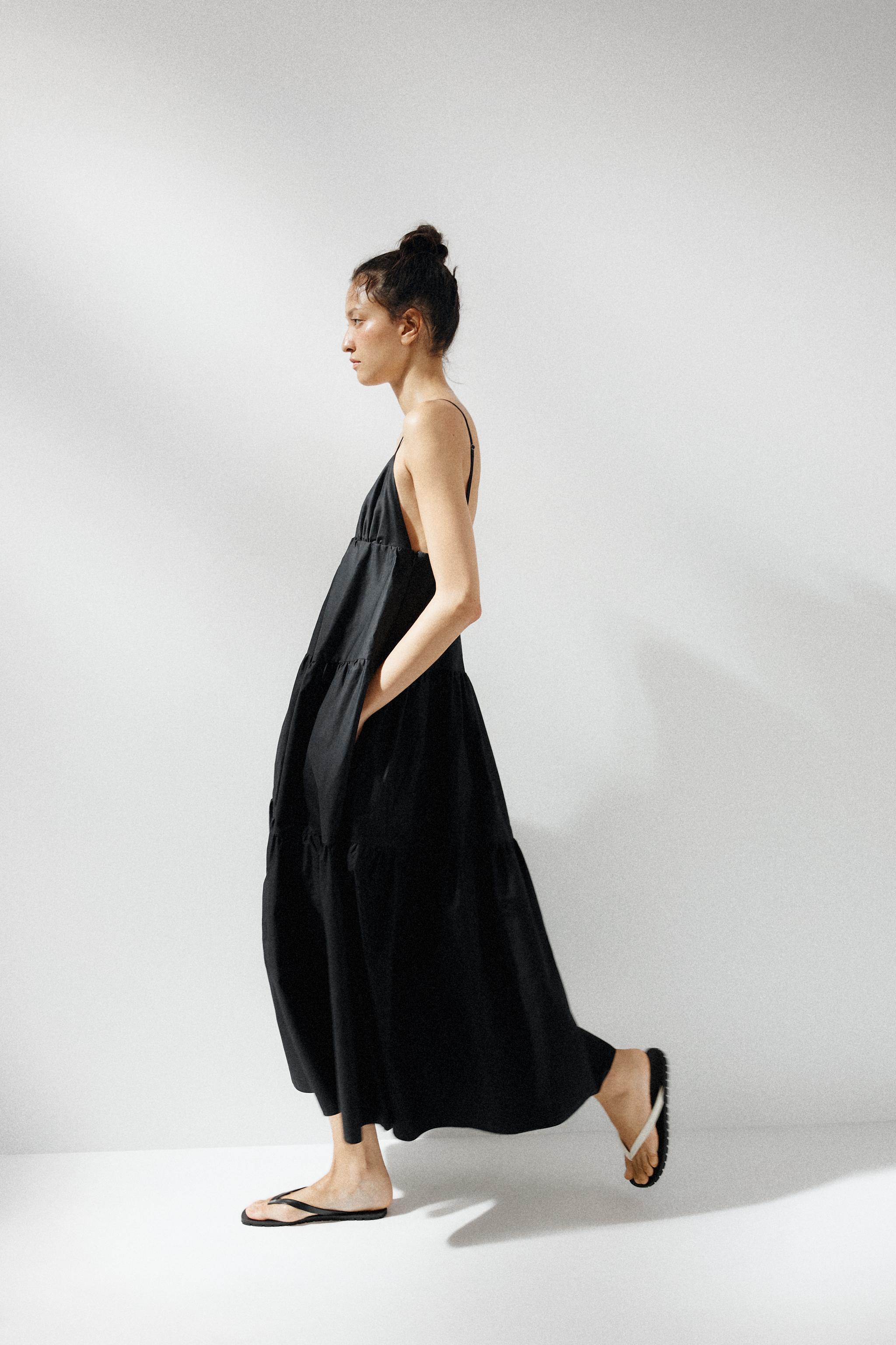 ◆完売前に◆【Maison Margiela】ツイルパネル ミディワンピース パネルミディ丈ワンピース - ブラック | ZARA Japan / 日本