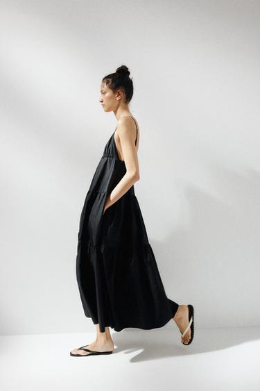PANELLED MIDI DRESS - Black by Zara - Image 4