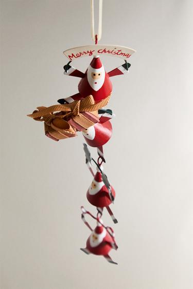 FATHER CHRISTMAS CASCADE CHRISTMAS DECORATION - Red by Zara - Image 1
