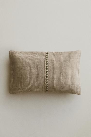 WOVEN CUSHION COVER - Green by Zara