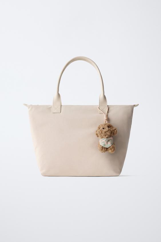 PUPPY CHARM TOTE BAG - Ecru White by Zara - Image 0