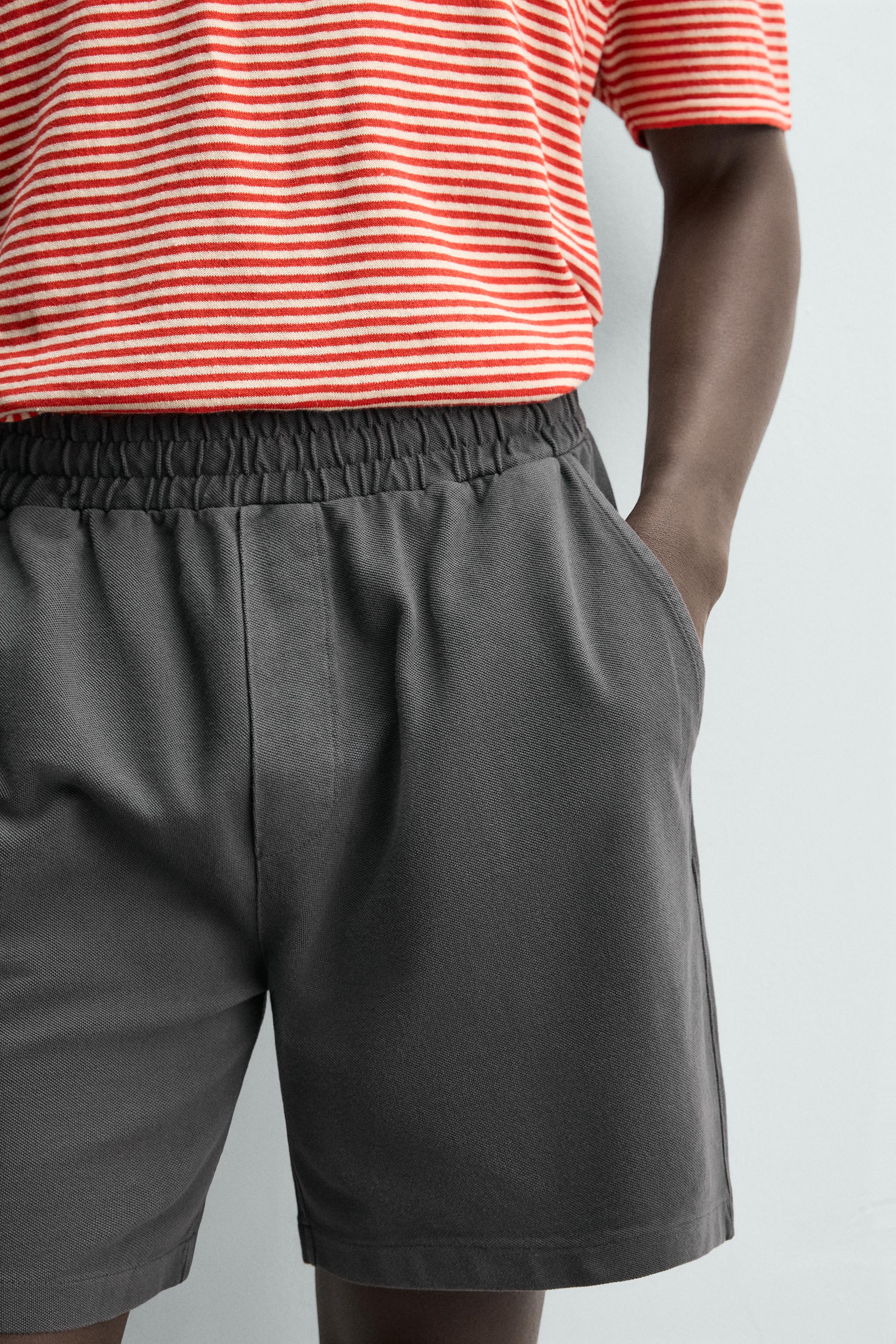 WASHED REGULAR FIT PIQUÉ SHORTS