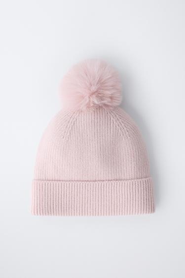 KNITTED POMPOM HAT - Pink by Zara - Image 3