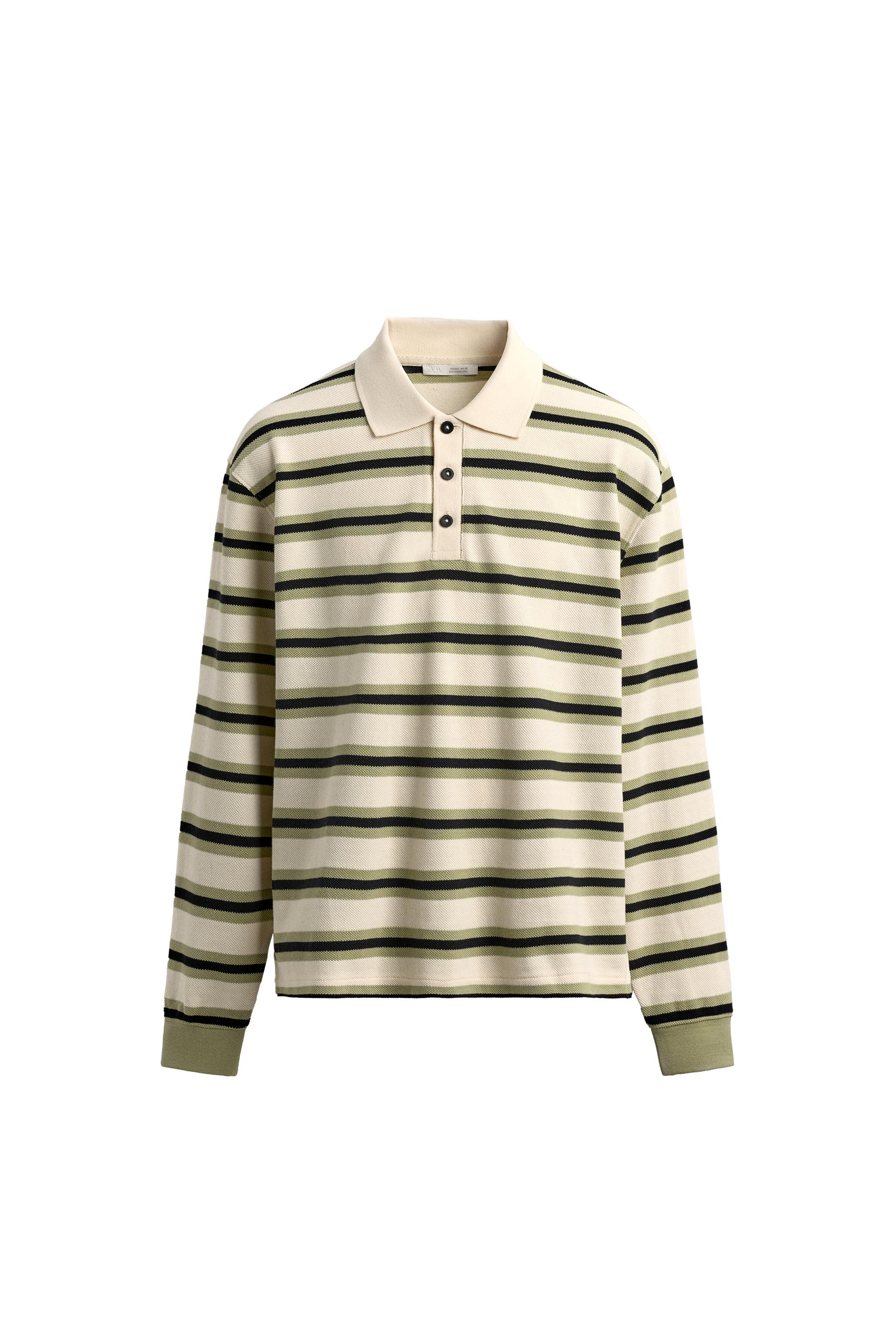 STRIPED TEXTURED POLO SHIRT - brown/white | ZARA South Africa