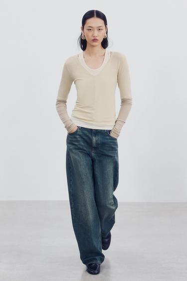 TRIPLE LONG SLEEVE T-SHIRT — Ecru / Beige 2