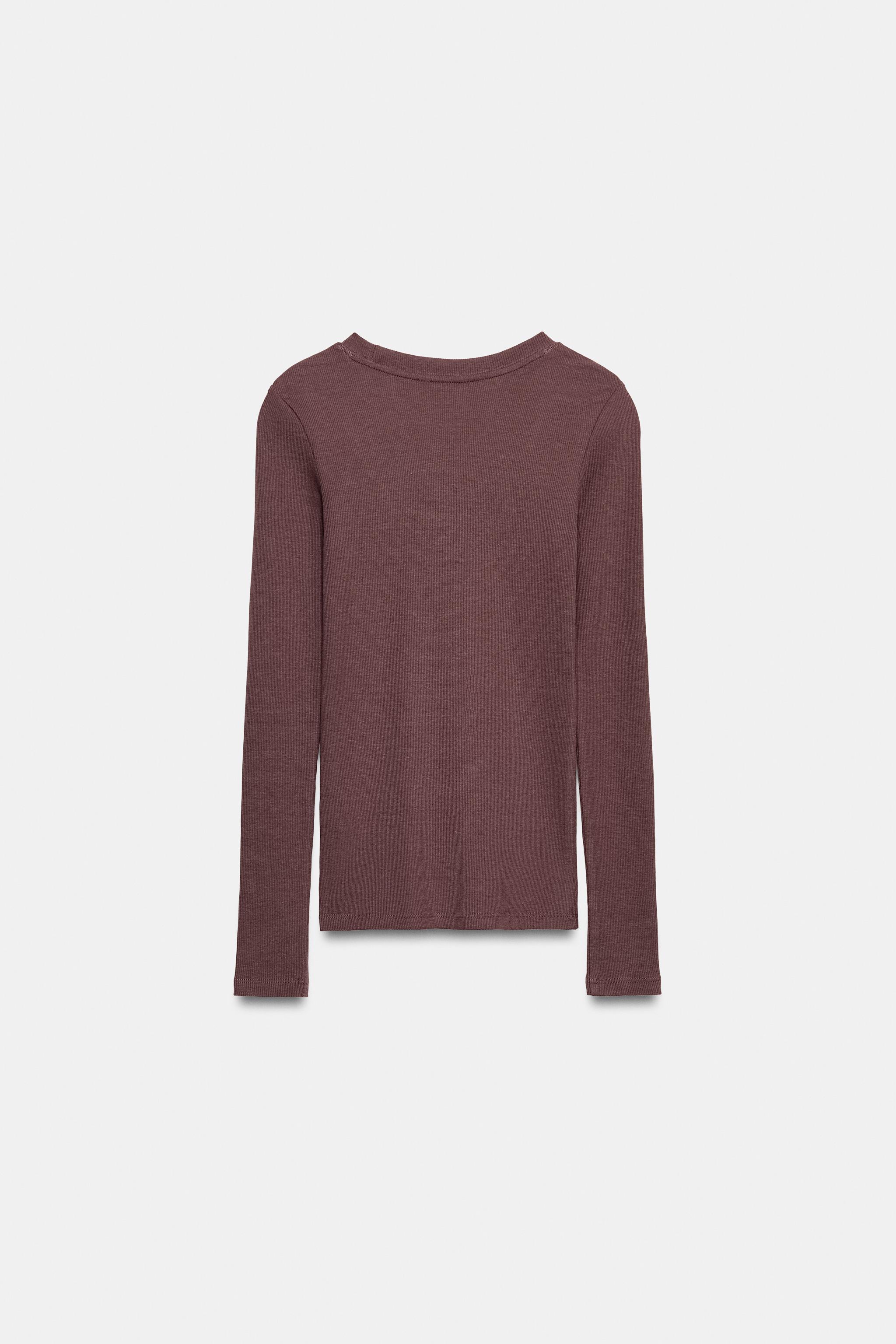 RIBBED LONG SLEEVE T-SHIRT