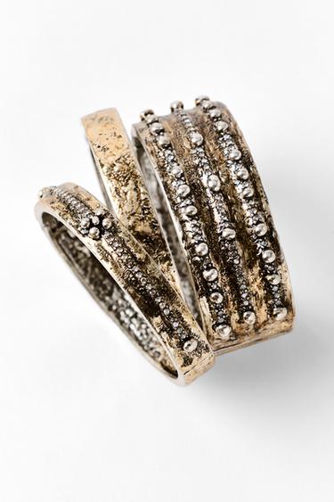 Zara 3-PACK OF ENGRAVED SHINY BRACELETS - Anthracite grey