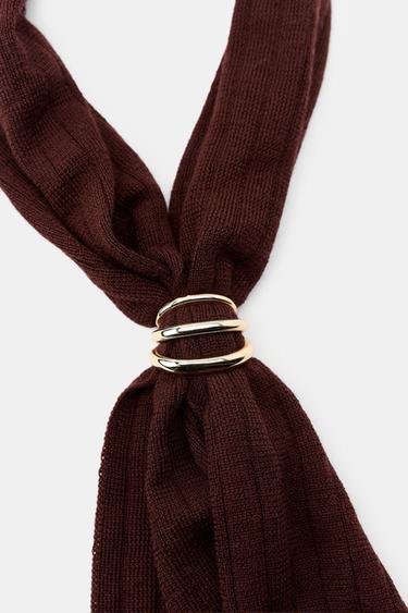 BANDANA EN MAILLE AVEC FERMOIR - Bordeaux de Zara - Image 2