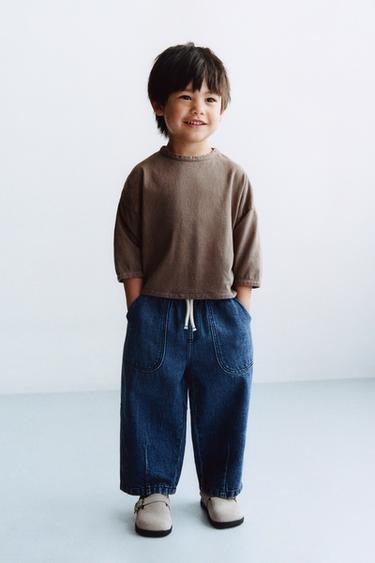BAGGY DENIMBUKSER - blå fra Zara