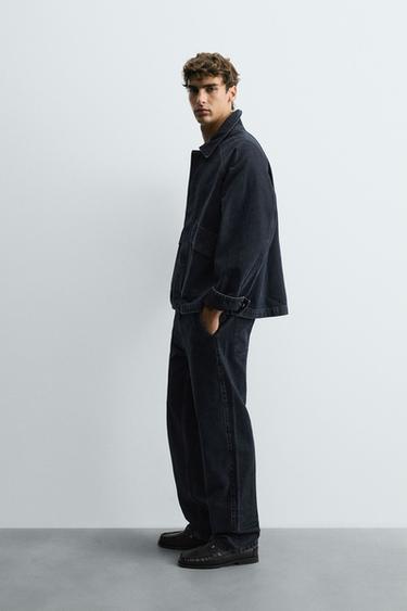 DENIM POCKET JACKET - Dark navy by Zara - Image 3