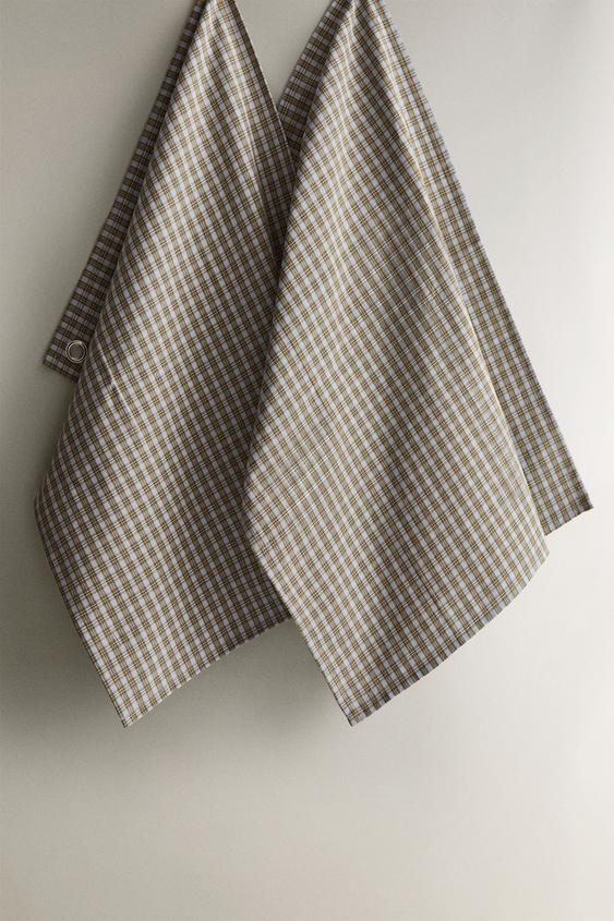 CONJUNTO DE PANO DE PRATO DE ALGODÃO XADREZ (CONJUNTO DE 2) - Azul da Zara - Imagem 0